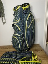 Ouul Golf Bag 14 Divider Cart Bag Grey Yellow with strap and rain cover 