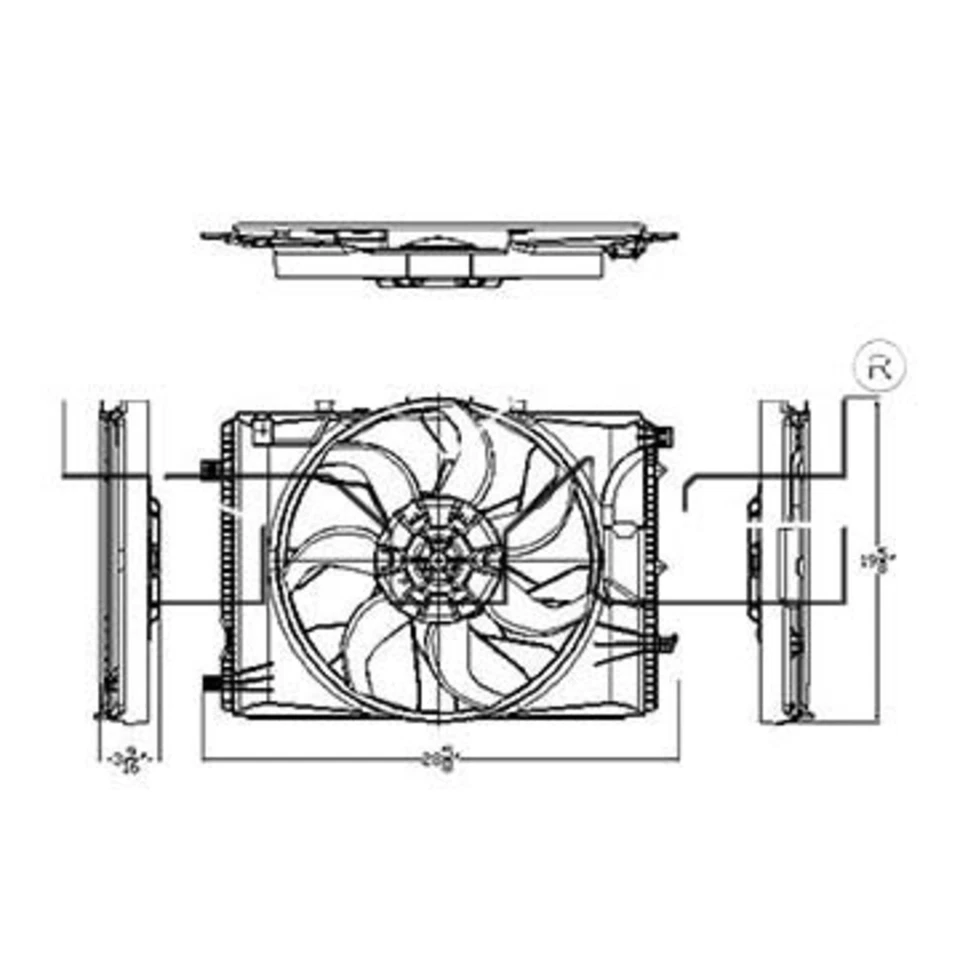 Conjunto de ventilador de refrigeración de doble radiador y condensador para Mercedes Benz Clase E 10-16 Foto 4 de 4