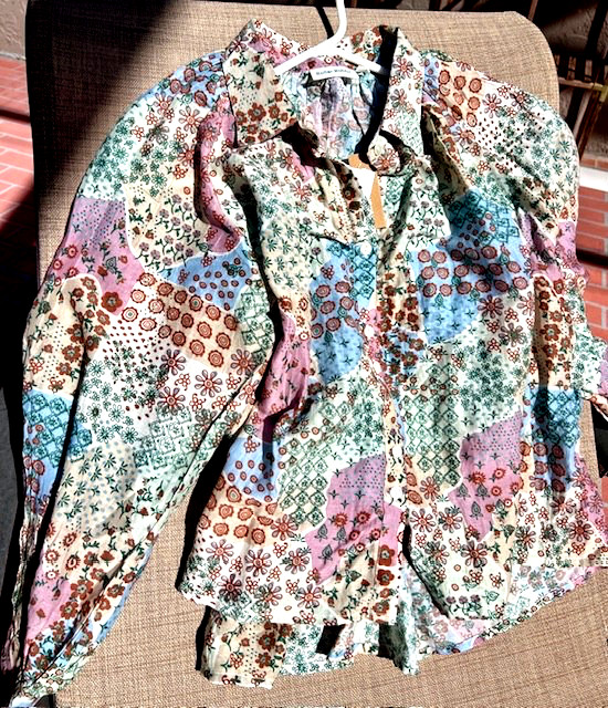 NWT's Roller Rabbit Roberta, Floral Long Sleeve Blouse, X-Small, FREE Shipping!!