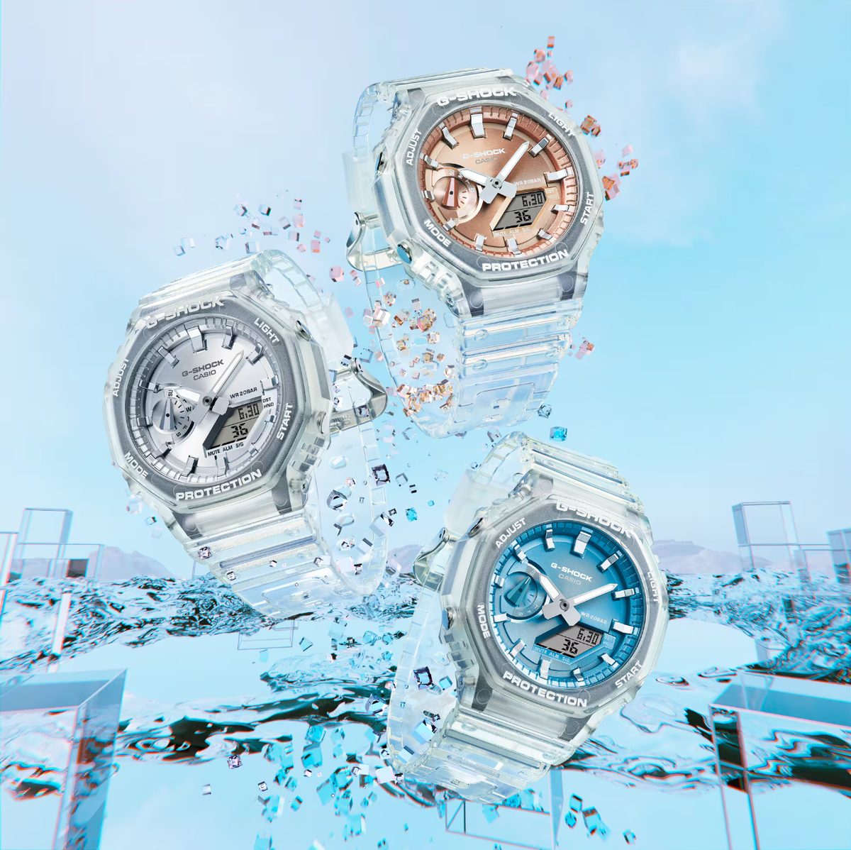 Casio G-Shock GA2100BM-7A2 2100 Series Transparent Blue Quartz