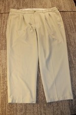 Oak Hill Dress Pants Mens 48x28 Beige Khaki Pleated Straight Leg Big Tall Casual