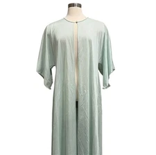 Vanity Fair Robe Overlay S Sheer Silky Nylon Vintage 80’s Long Mint Green