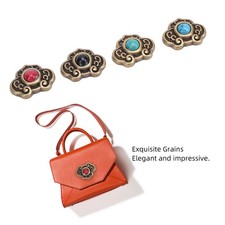 4 Set Vintage Buttons Zinc Alloy Ganoderma Pattern Bronze Color Metallic