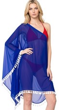 LA LEELA Women's Plus Size Swimsuit Cover up for Pool Swimwear US 8-18 Blue B534