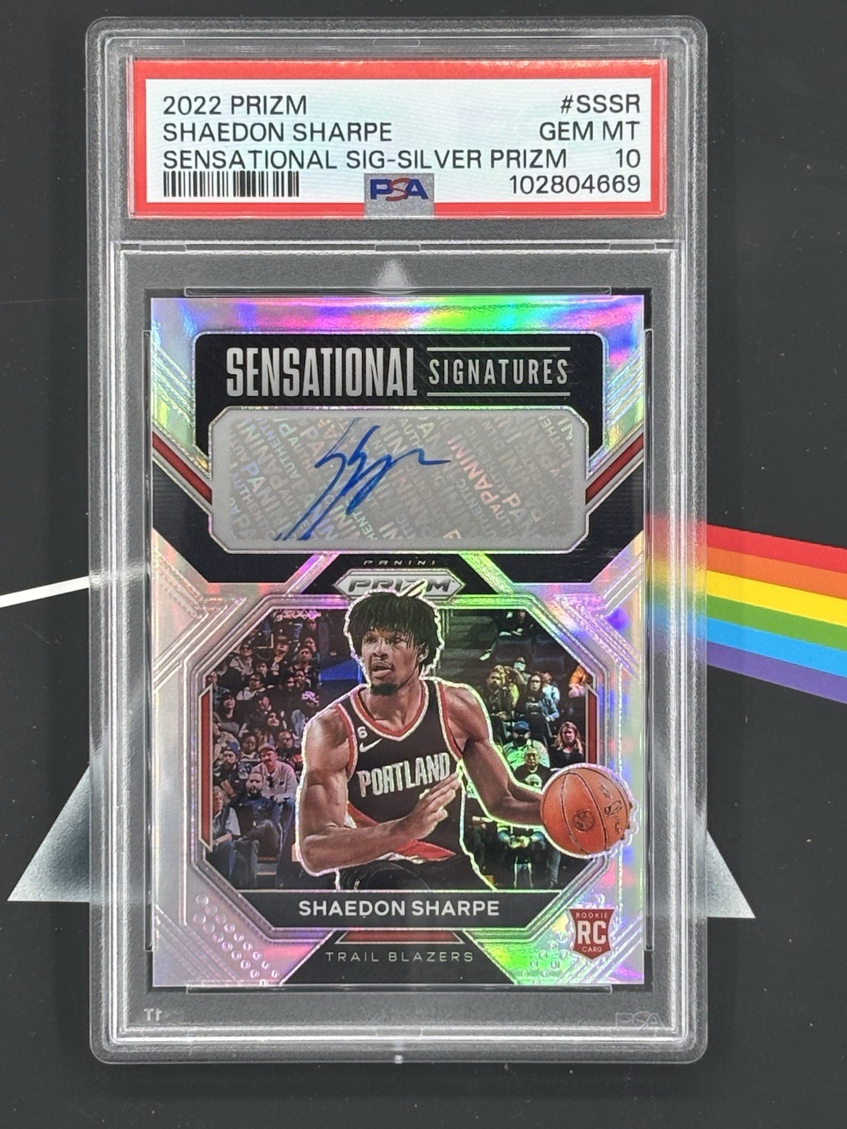 2022 Prizm - Shaedon Sharpe - Rookie Sensational Signatures Silver Auto - PSA 10