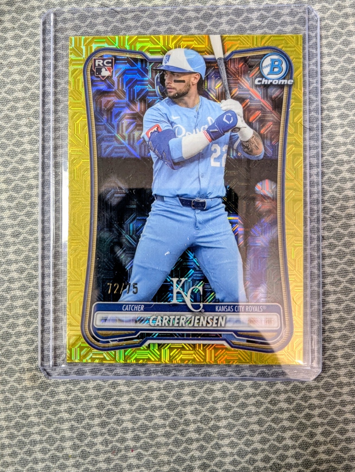 Bowman 2026 - Carter Jensen RC #66 Yellow Mojo /75 Kansas City Royals Rookie