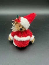 Deb Canham CHRISTMAS St. Nick Roly Poly SANTA BEAR 3" Mohair Bear Lt. Ed.
