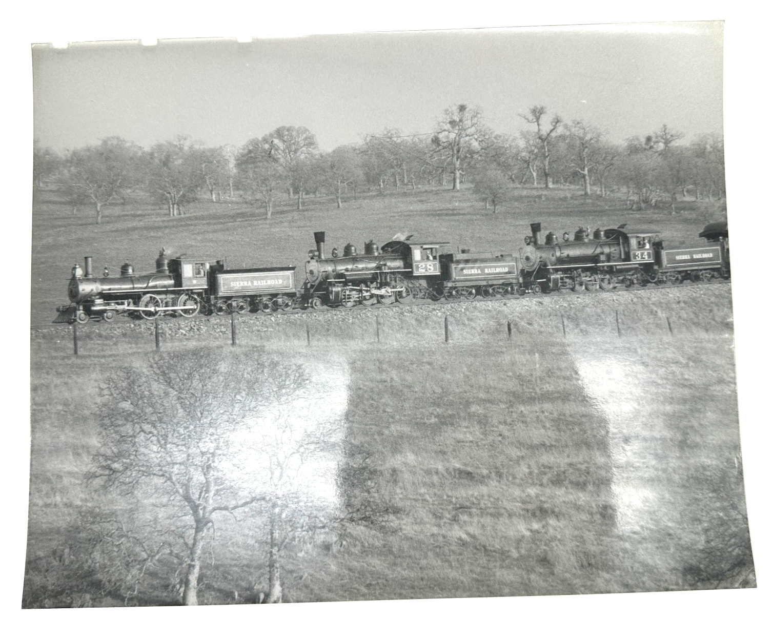 1979 Twin Steam Engines near Sonora California Vintage Kodak Railfan Photo