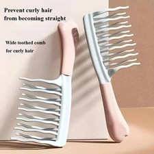 Dual Wide-Tooth Hair Combs, Ideal for Long Curls  Voluminous Styles, Curly