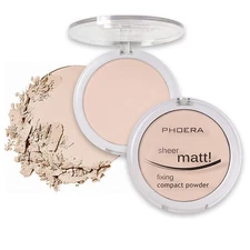 2 Pack PHOERA Matte Face Powder, Control Oil Brighten Skin Color Cover Blemish M
