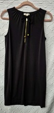 Michael Kors M Womens Summer Sleeveless Dress Black Gold Color Zipper Good Cond 