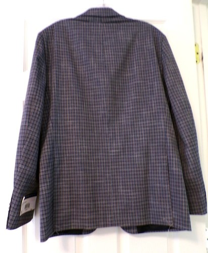Tommy Hilfiger Men's Size: 40R Modern-Fit Check Sport Coat Blue/Brown - Picture 2 of 12