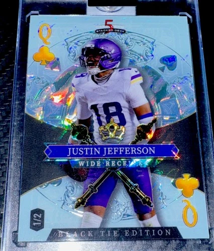 2026 Wild Card Black Tie 1/2 Justin Jefferson Silver Prizm Non Auto