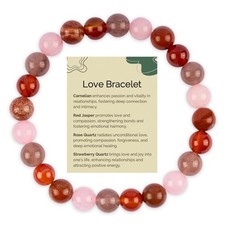 Love Crystal Bracelet, Handmade Beaded Bracelet, Healing Stones Spiritual Gift