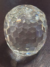 Swarovski Vitrail Crystal Barrel Faceted 3  Paperweight Prism 1980s Clear Rare