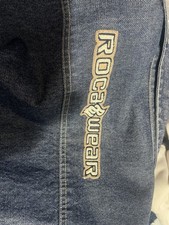 Vintage Y2K Rocawear Dark Denim Jacket XL Embroidered Logo Hip Hop Streetwear