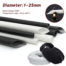Silicone Fiberglass Sleeving Cable Wire HIGH TEMP Insulating Tube Sheath  1 25mm