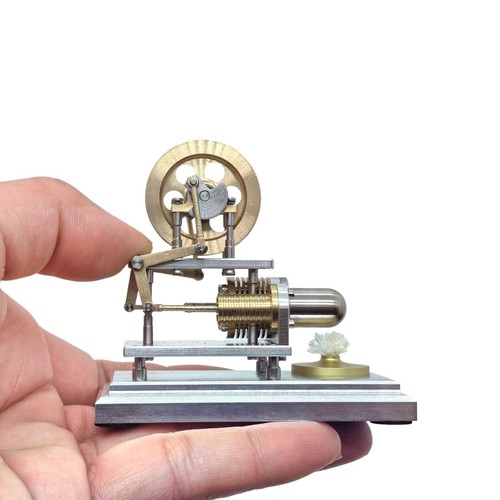 New Mini Retro Hot Horizontal Stirling Engine Model J06G Aluminum Alloy Base
