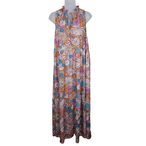 BB Dakota x Steve Madden California Soul Floral Halter Maxi Dress Size Small Tie - Picture 6 of 16