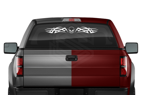102-01 SKULL Decal Sticker Windshield Window Vinyl Graphic Banner Skull Design - Picture 2 of 7