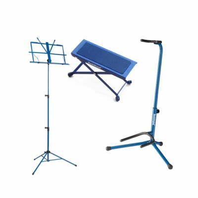 ZOUNDHOUSE Beginner Bundle 31: Footrest + Music Stand + Guitar Stand / Blue