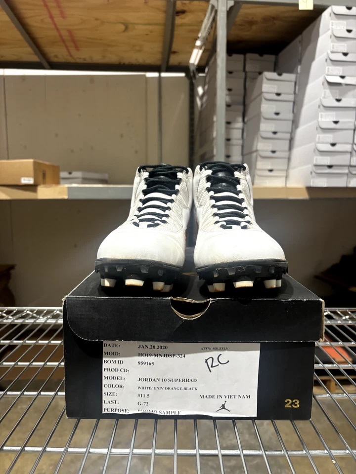 * 穿过耐克 Jordan 10 Superbad Solefly PE 足球鞋 11.5 码 — 第 3/4 张图片