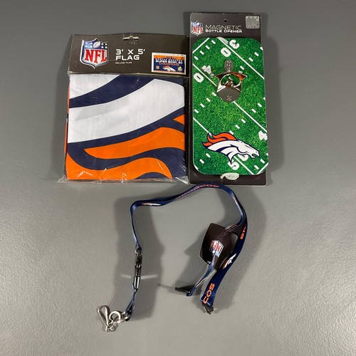 Denver Broncos NFL Lot Magnetic Bottle Opener, Keychain, Deluxe Super Bowl Flag - Picture 19 of 24