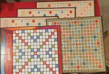Lot of 5 Various Scrabble Gameboards - Selchow & Righter - Contests