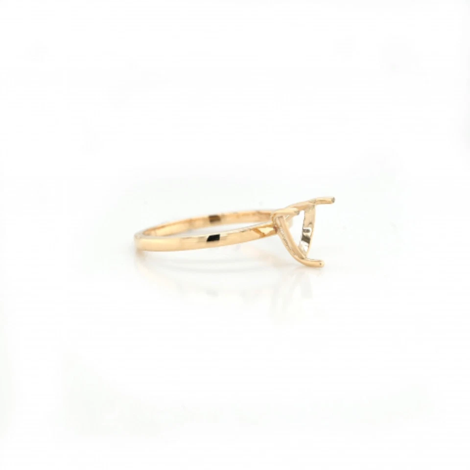 Ring Semi Mount Trillion 7x7mm In 14k Yellow Gold, Solitaire Ring (52269) - Image 3 of 4