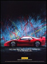 1988 Ferrari F40 Pirelli Tire Vintage Advertisement Print Art Car Ad J355