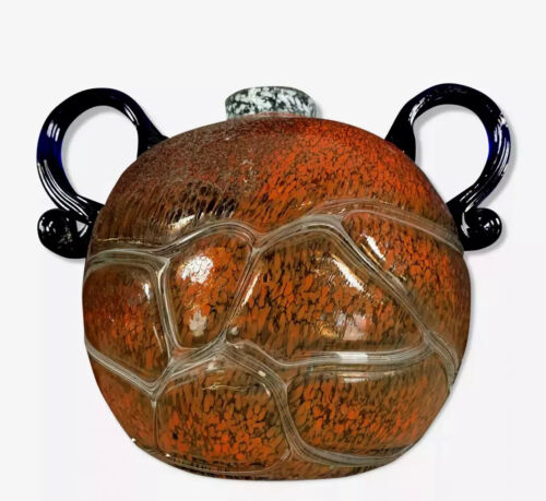 Großartig Vase Kugel aus Glas Sillonné Dekor Farbig Marmoriert - Bild 1 von 4