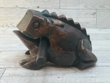 Frog Guiro Percussion Wooden Instrument Musical Rasp Wood Carved Hand Tone
