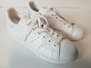 ADIDAS boys sneakers 4 white Leather 