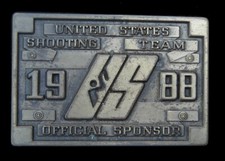 VINTAGE 1988 SEOUL OLYMPICS US SHOOTING TEAM BELT BUCKLE