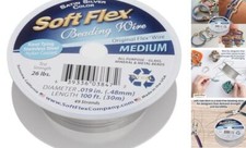 Soft Flex 49 Strand Beading Wire - Medium 0.19 Diameter - 100 Feet Satin Silver