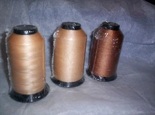 3 Spools UVR BONDED POLYESTER Heavy duty THREAD colors PEACH, CINNAMON, #46, #69