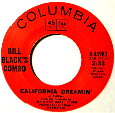 Bill Black's Combo California Dreamin' / The Funky Train 45 7'' Vinyl -Coupons!