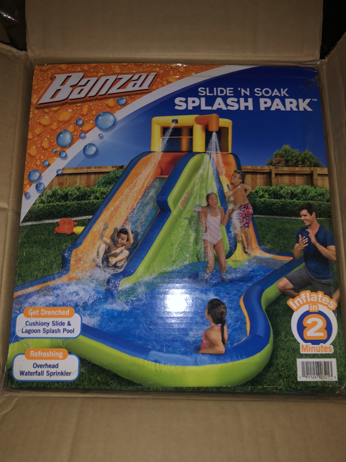 banzai slide n soak splash park inflatable water slide lagoon pool backyard aqua fun
