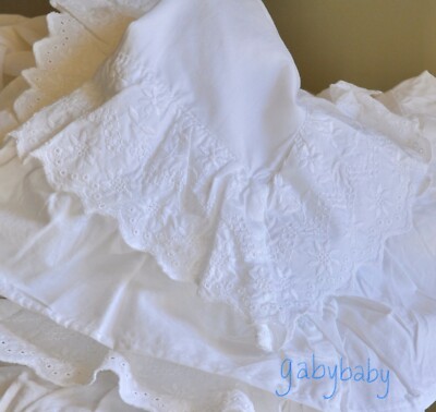 Rachel Ashwell Simply Shabby Chic White Petticoat Lace Ruffled KING Duvet Set