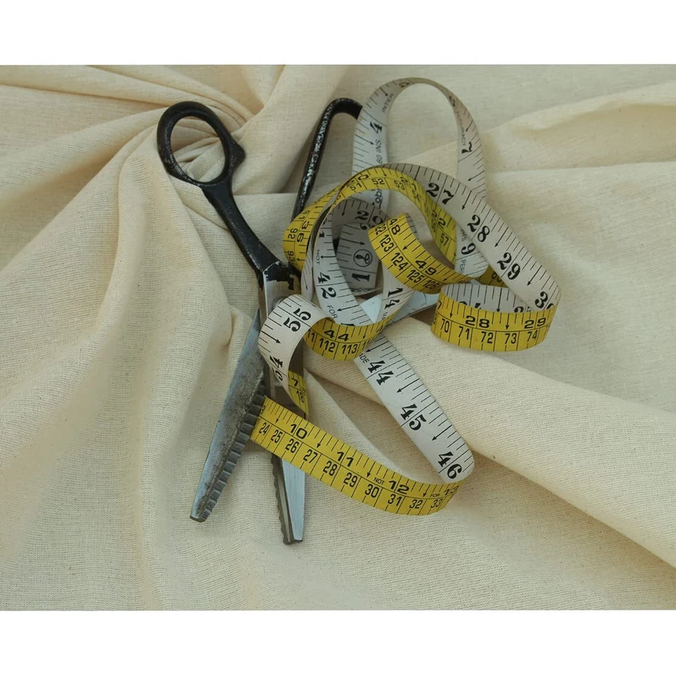 Natural 100% Cotton Unbleached Sheeting Fabric, 58" Wide For DIY Projects - Image 2 of 4