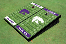 Kansas State University Wildcats Alternating Football Field Custom Cornhole Boar