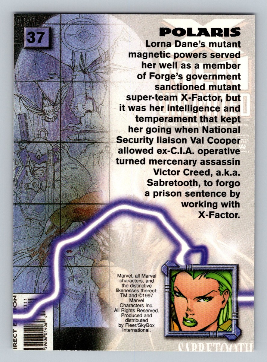Fleer Marvel Premium X-Men '97 Timelines #37 Polaris Card MCU