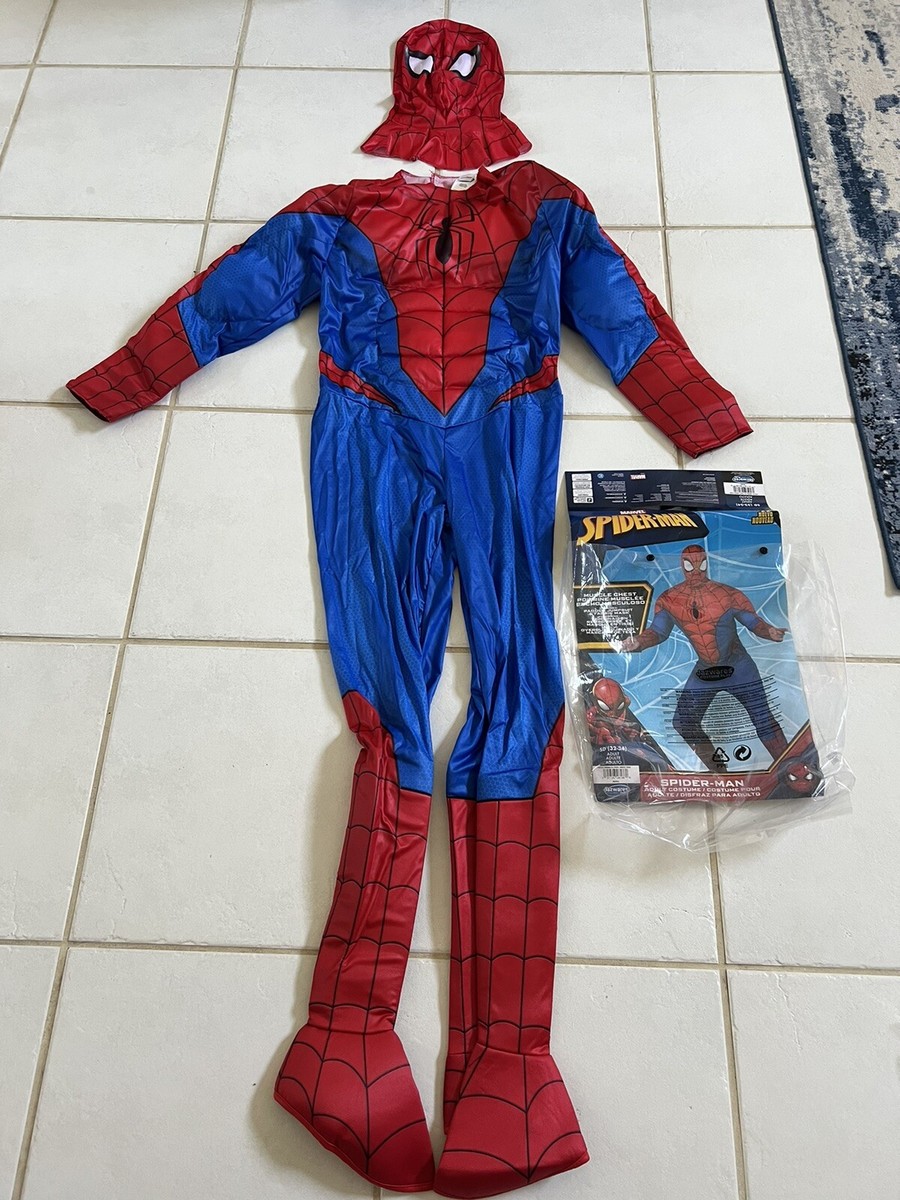 Spider-Man Halloween Costume 2 Piece Adult 32-34 Jazwares