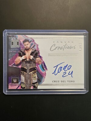Cruz Del Toro 2023 WWE Panini Impeccable Canvas Creations  Auto Autograph /75