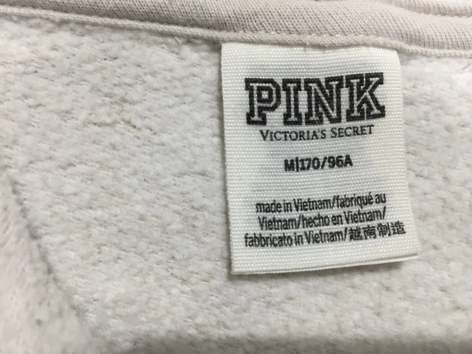 UNDERCOVER Felpa con cappuccio Victorias Secret rosa cropped donna M grigio medio stampa grafica logo