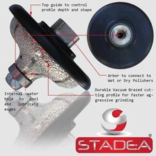 Stadea Diamond Granite Profile Wheel 1 1/2" For Stone Marble Ogee Edge Profile