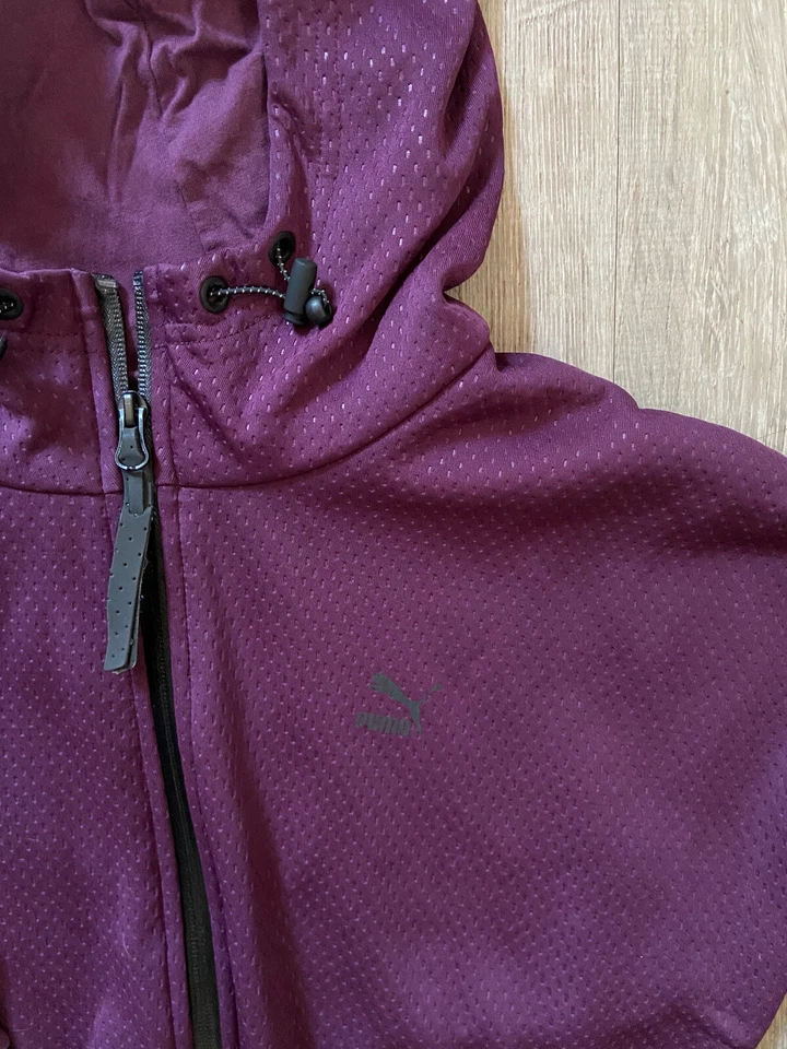 puma ciruela sudadera con capucha cremallera completa chaqueta talla mediana Foto 3 de 4