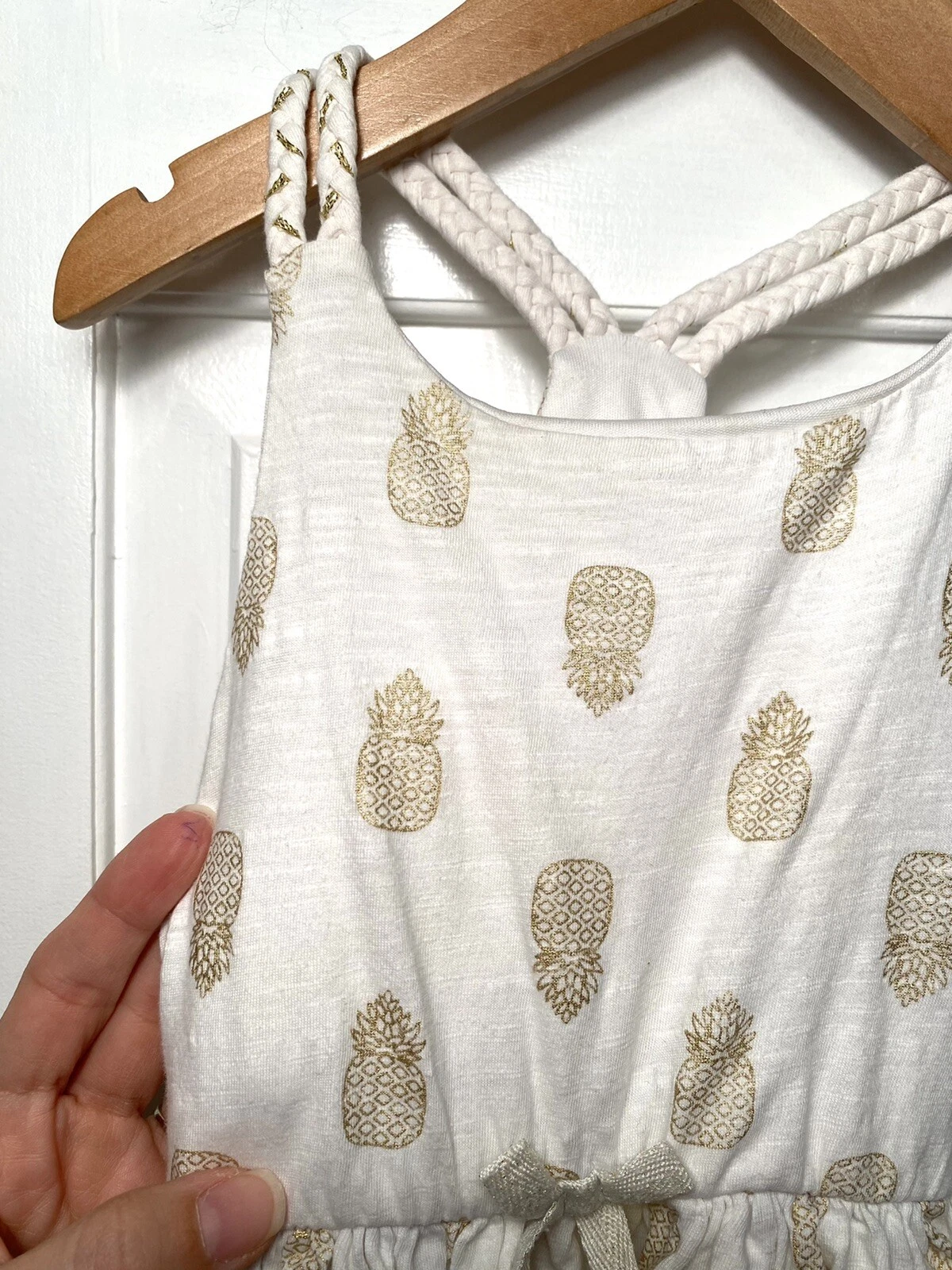 OFF WHITE Abito bambina tg 2T bianco sporco oro stampa ananas Maggie & Zoe us intime ottimeioni condizio