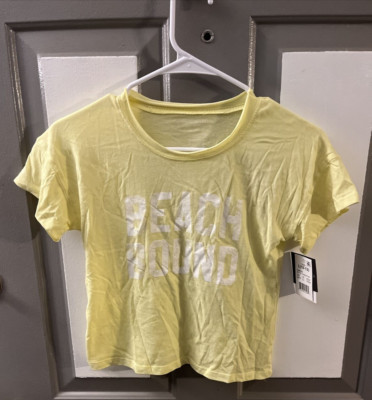 Grayson/Threads Kids L (10-12) 60% Cotton/40% Poly Tee Yellow Beach Bound NWT