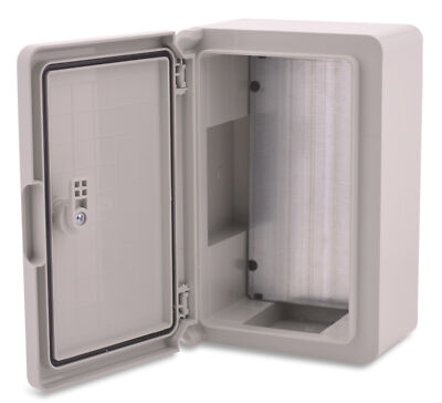 BOXEXPERT Wandschrank-Gehäuse Fleet 300x200x130mm grau ABS IP65 Abschließbar